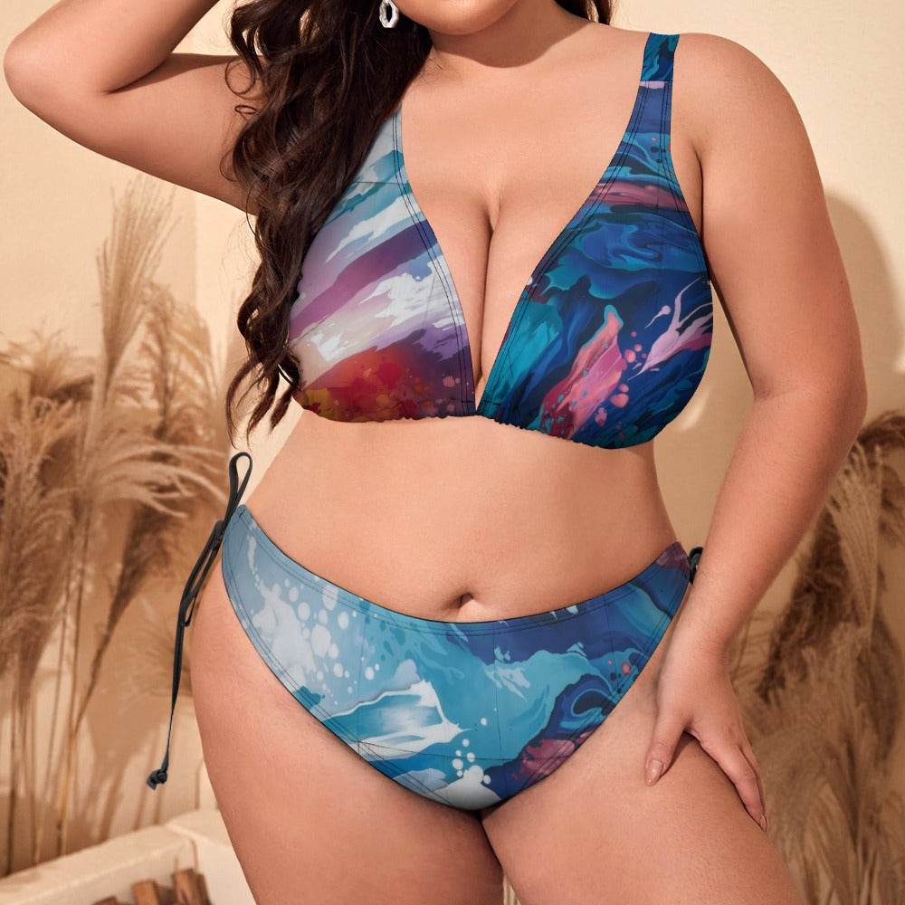 Plus Size Bikini Swimsuit with Adjustable Straps and Style - Estalios