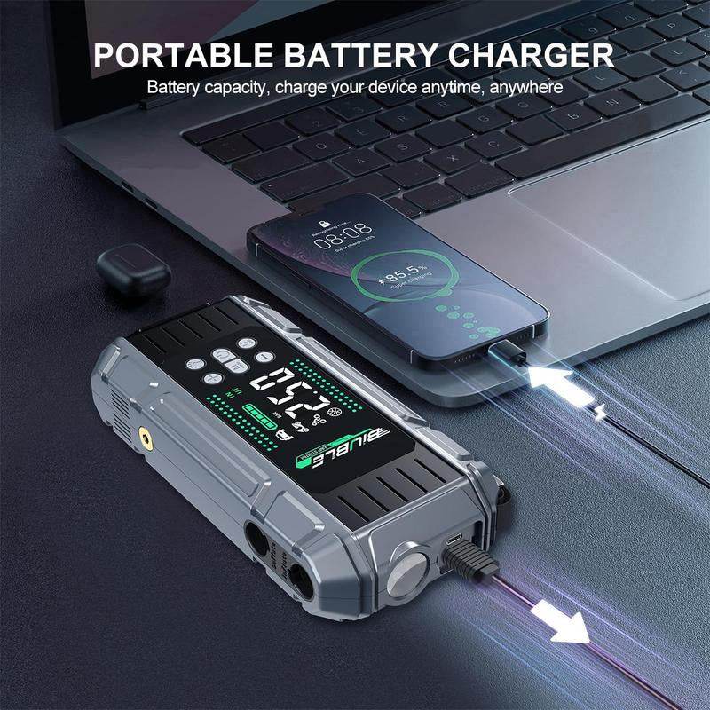 7-In-1 10000A Car Jump Starter with Air Compressor Tools - Estalios
