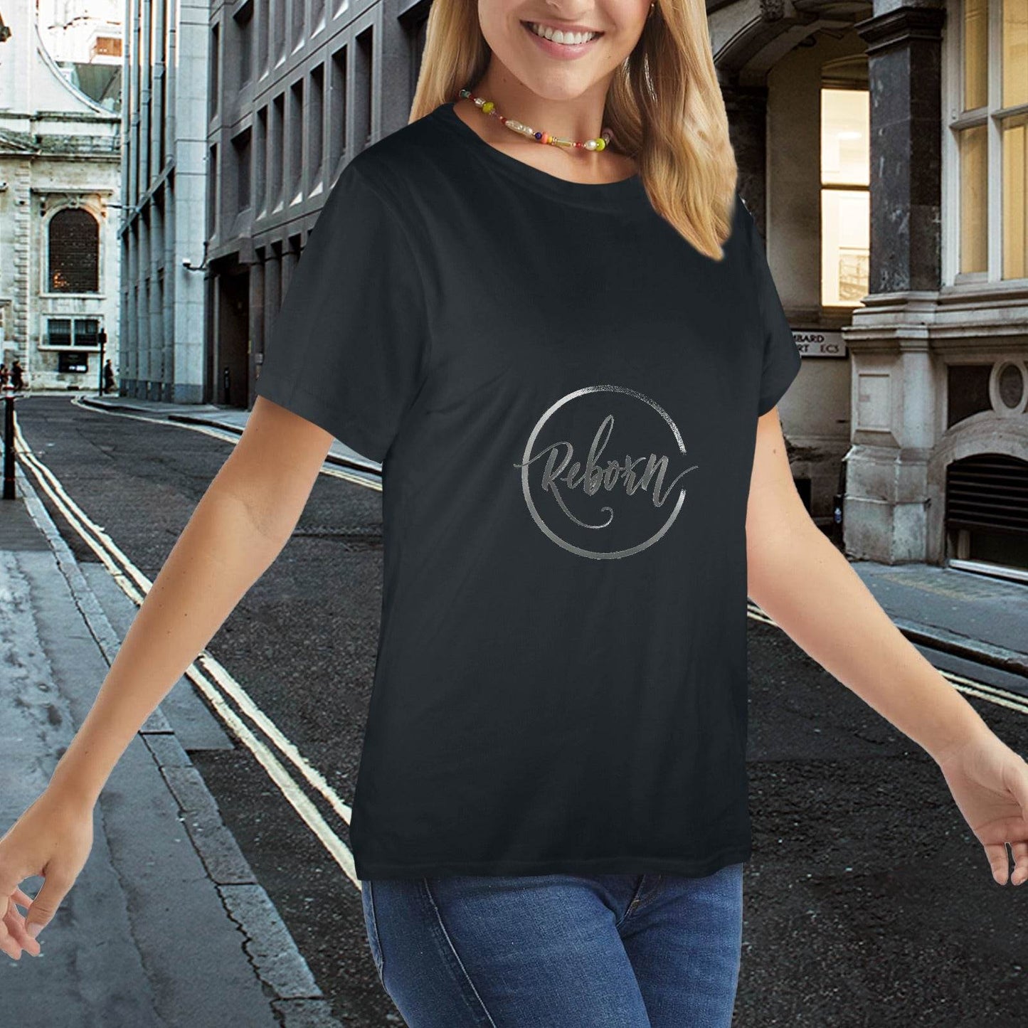New Women's T-Shirt in USA Size Front Print (Made in USA,Ships to USA Only) - Estalios