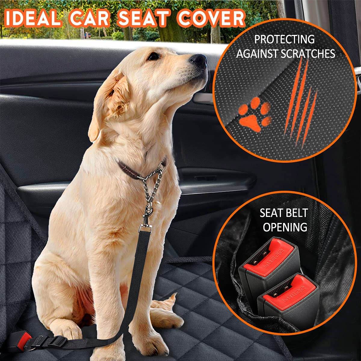 Waterproof Dog Car Seat Cover for Most Cars and SUVs - Estalios