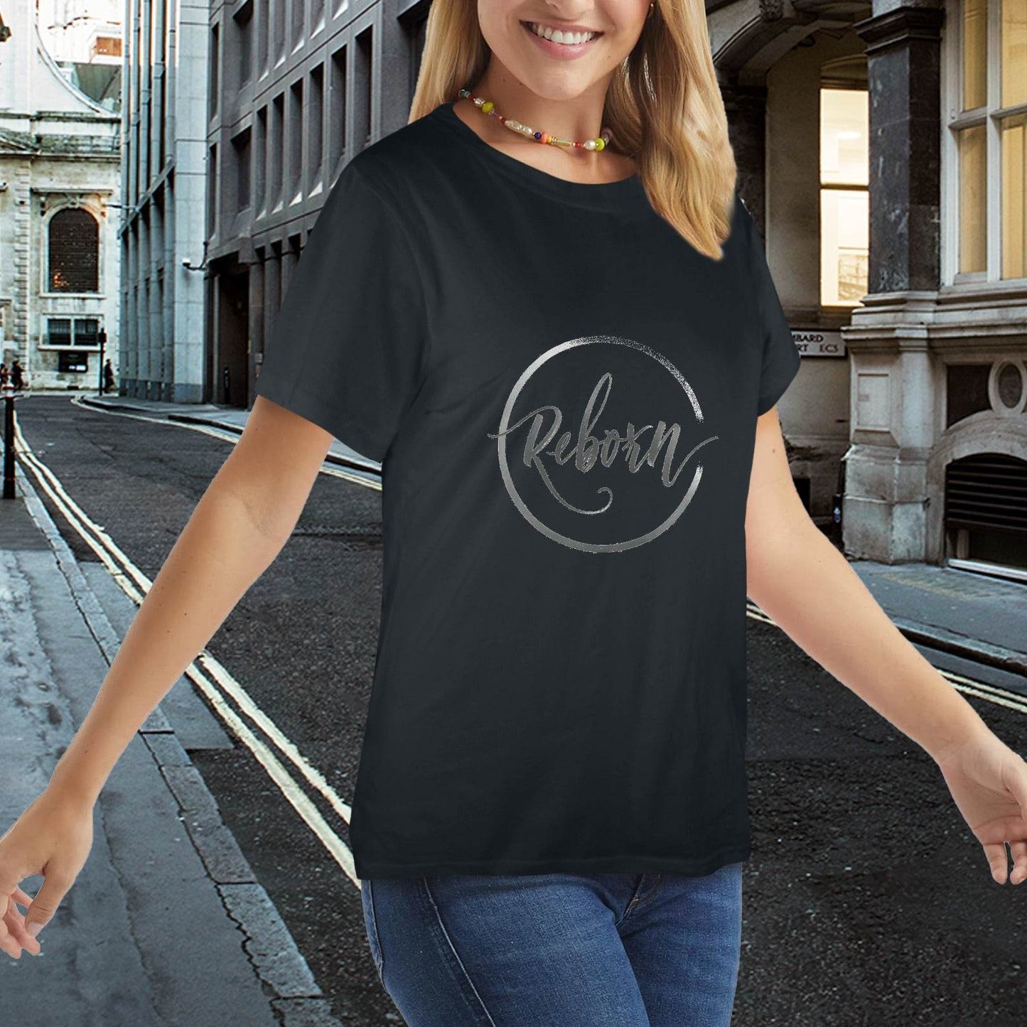 New Women's T-Shirt in USA Size Front Print (Made in USA,Ships to USA Only) - Estalios