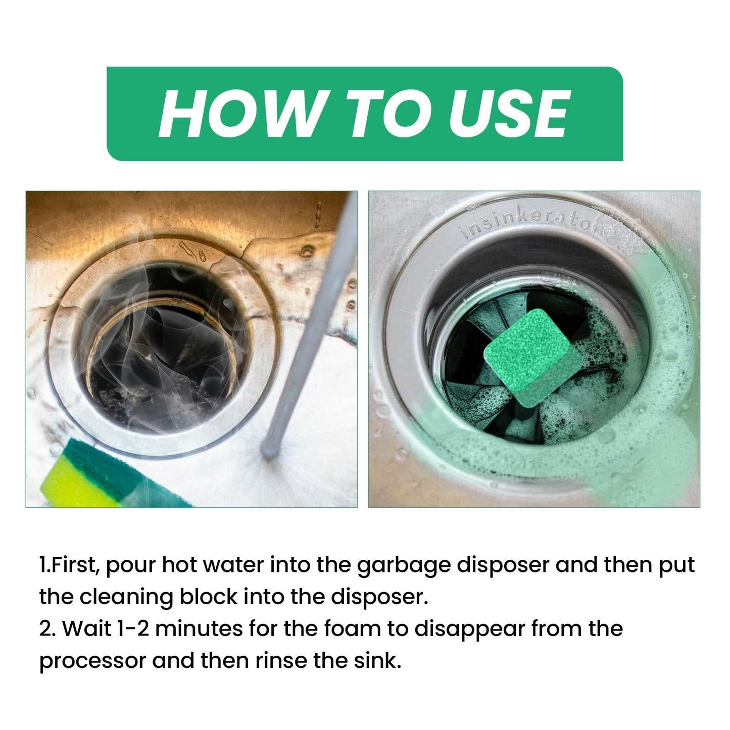 Garbage Disposal Cleaning Block Kitchen Food Waste Agent - Estalios