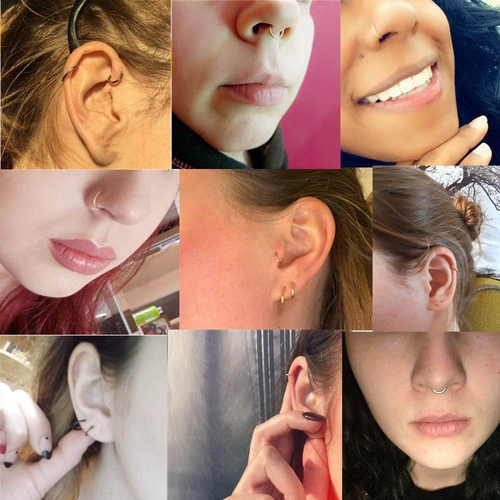 16g Steel Hoop Silver 7-1mm Nose Piercing Jewelry - Estalios