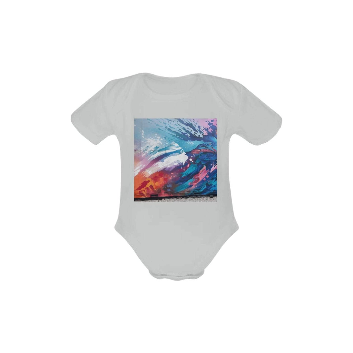 Baby Powder Organic Short Sleeve One Piece Model T28(One Side Printing) - Estalios