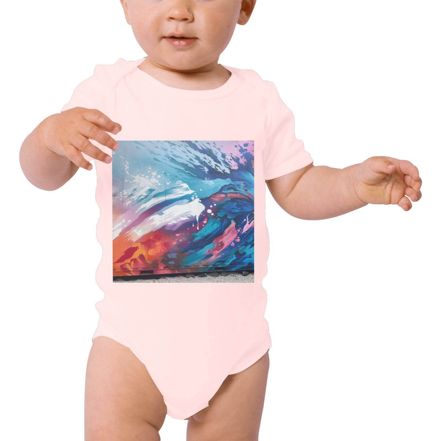 Baby Powder Organic Short Sleeve One Piece Model T28(One Side Printing) - Estalios
