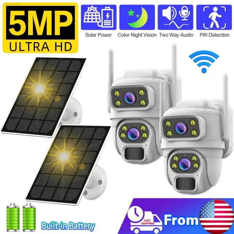 Unleash 8mp 4k Solar Power: Wireless Outdoor Security with Color Night Vision! - Estalios