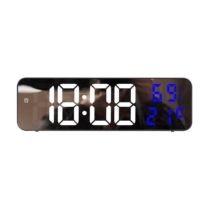 9-Inch Digital Wall Clock with Temp, Humidity, and Snooze - Estalios