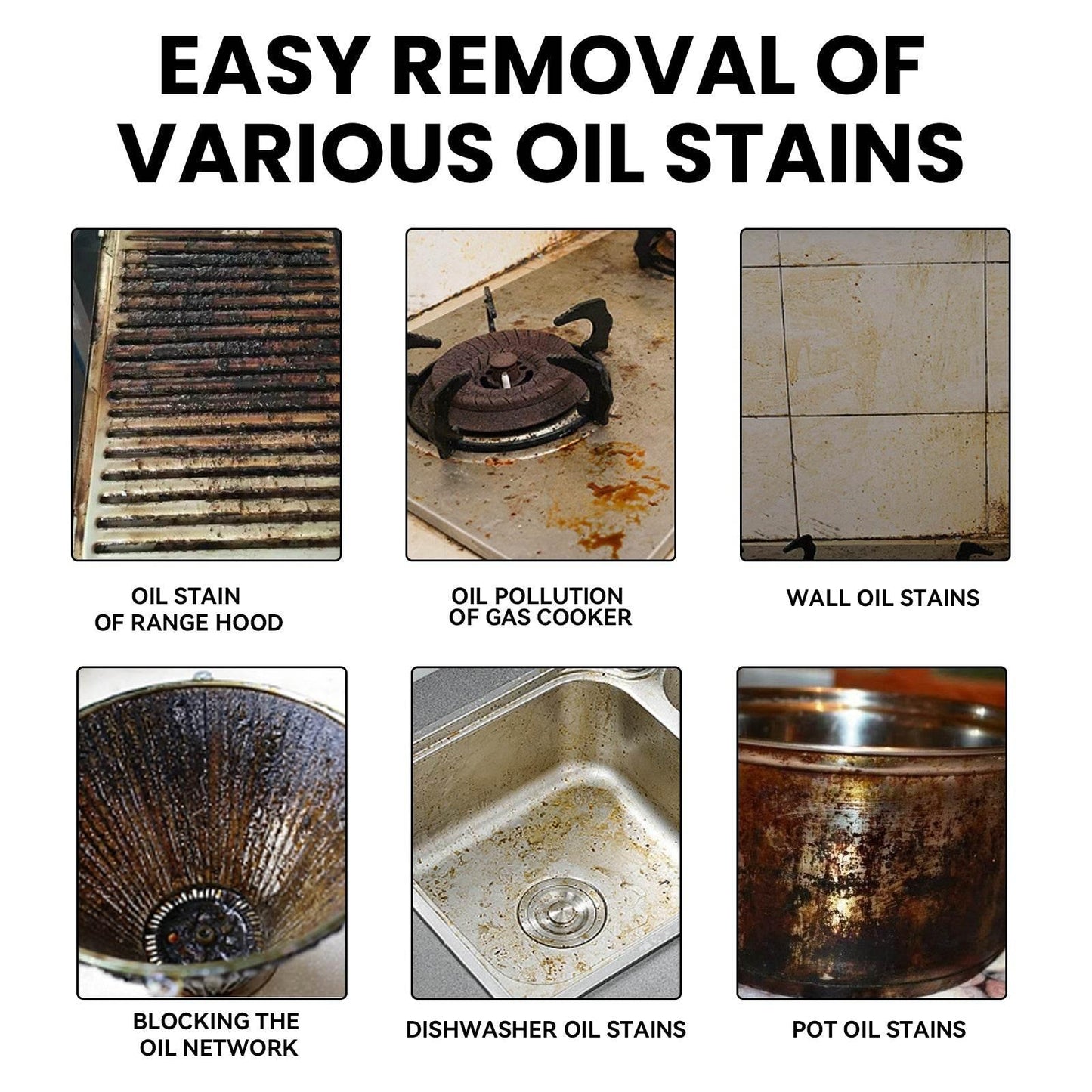 Heavy Oil Foam Cleaner for Kitchen Stove Range Hood Oil Removal - Estalios