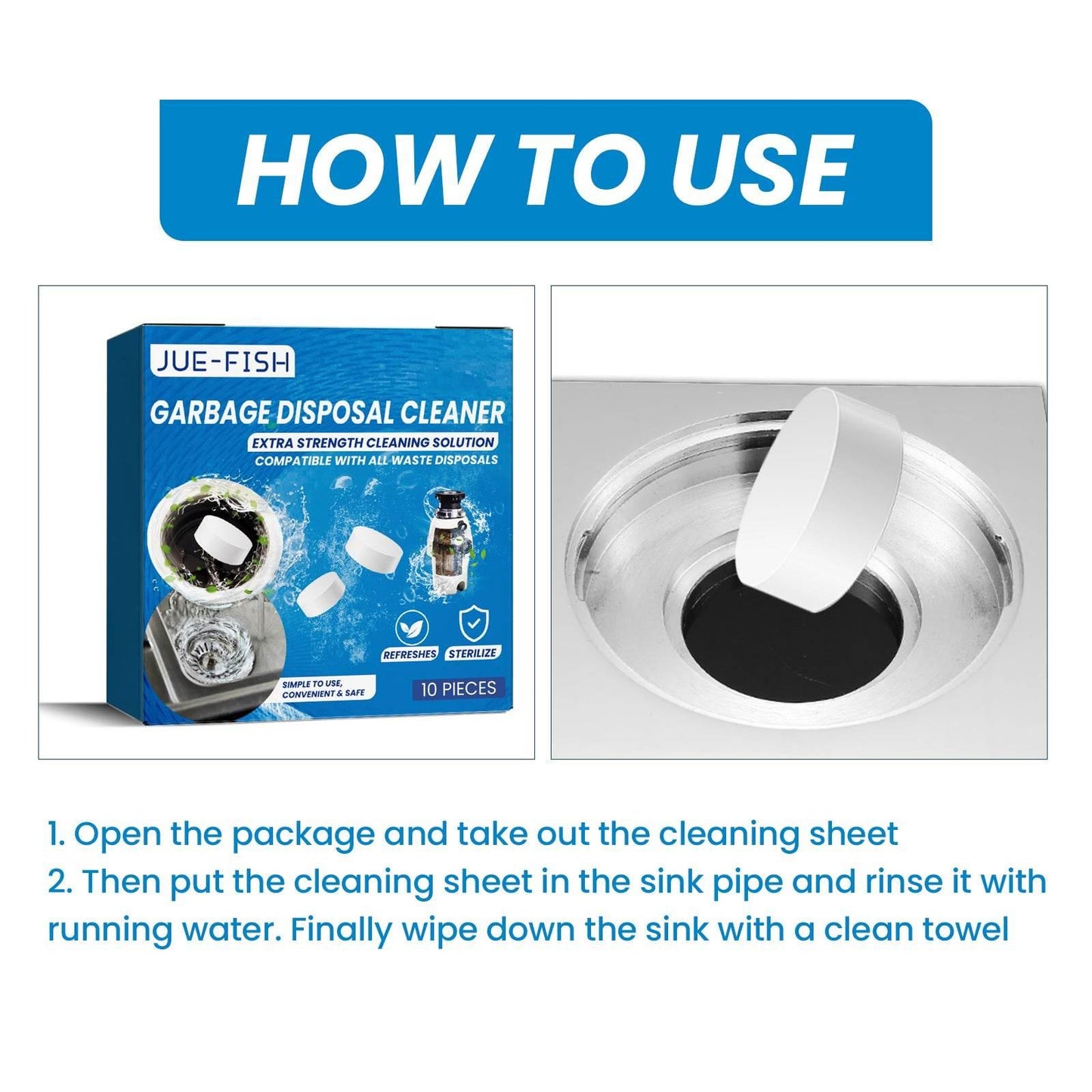 Sink Cleaning Tablet for Kitchen Grease Stains and Dirt - Estalios