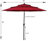 9Ft 3 Tiers Outdoor Patio Umbrella with Crank for Shade - Estalios
