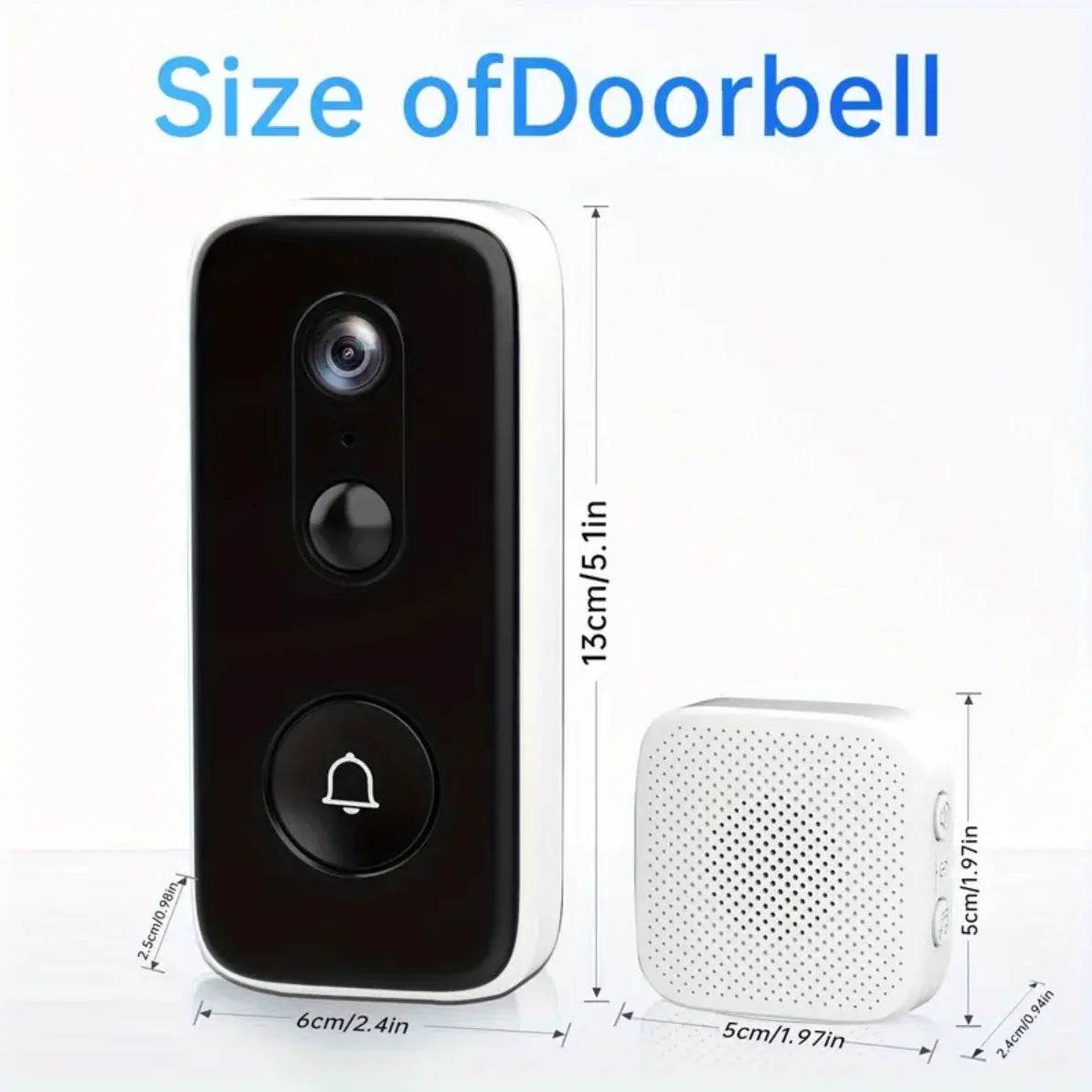 2K Wireless Doorbell Camera with HD Night Vision and Intercom - Estalios