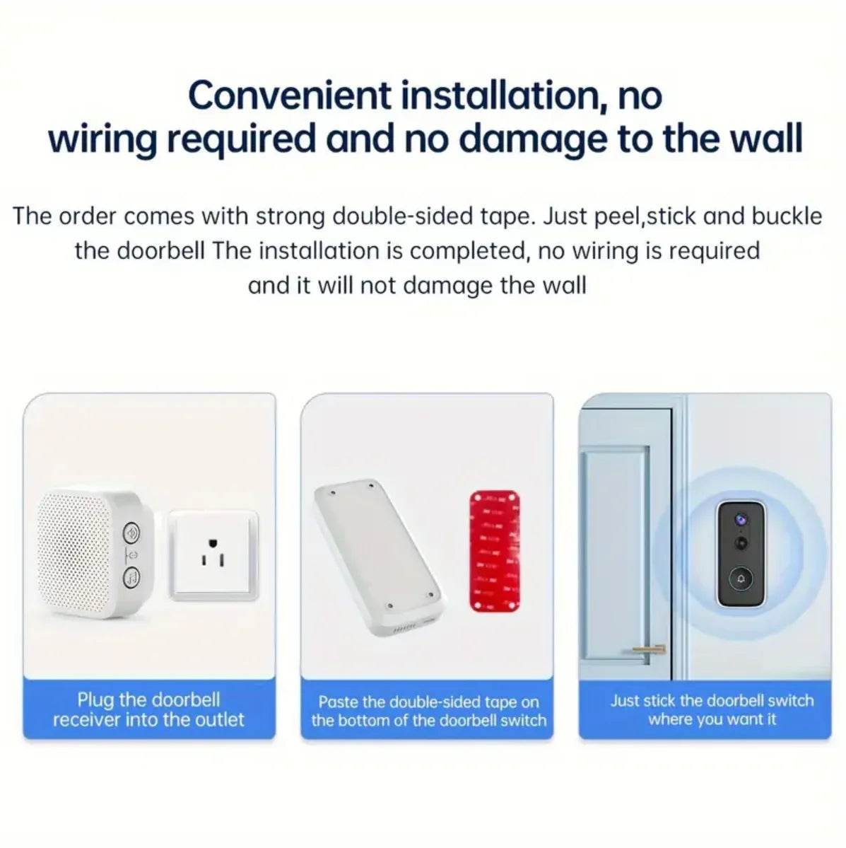 2K Wireless Doorbell Camera with HD Night Vision and Intercom - Estalios