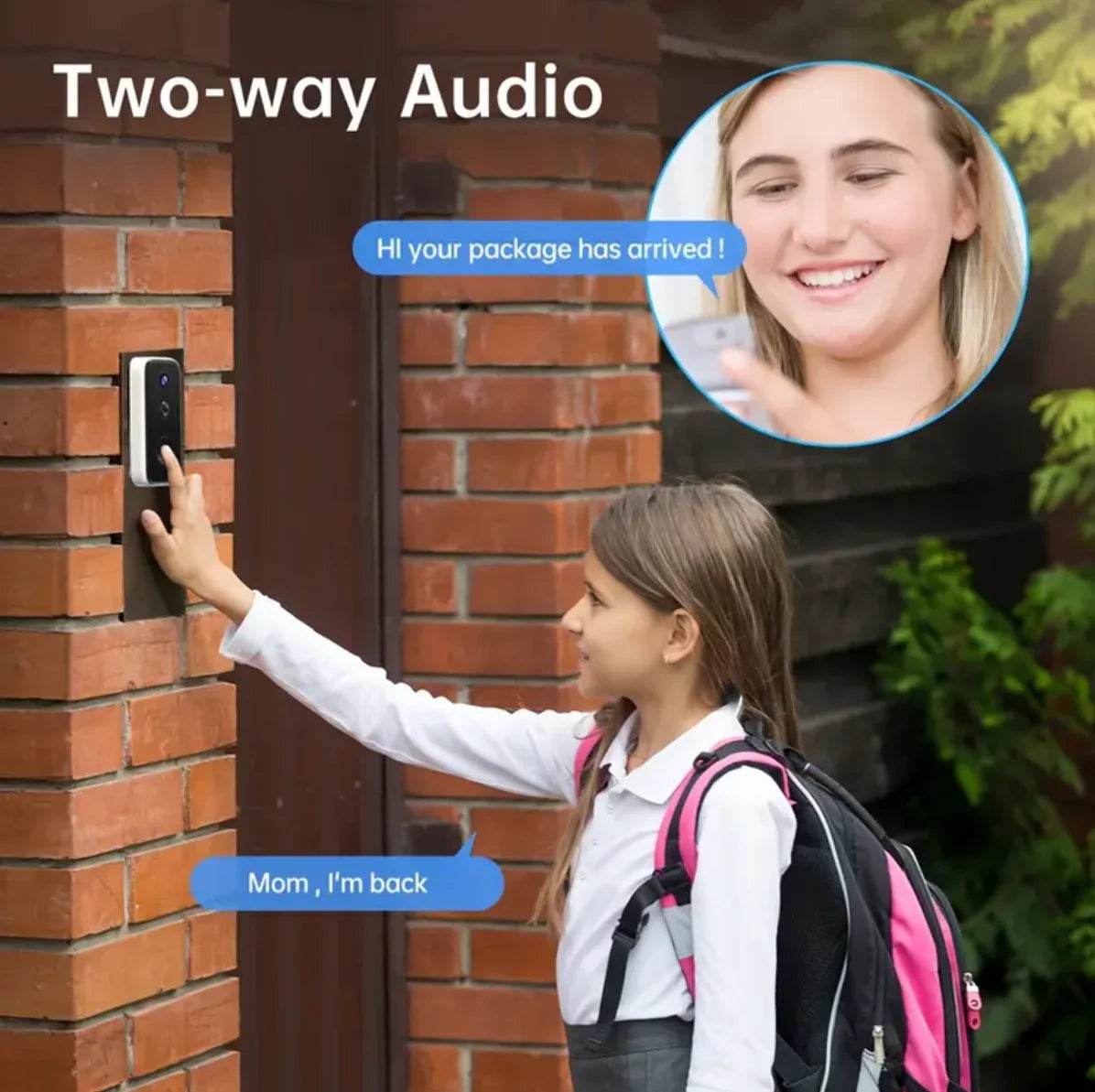 2K Wireless Doorbell Camera with HD Night Vision and Intercom - Estalios