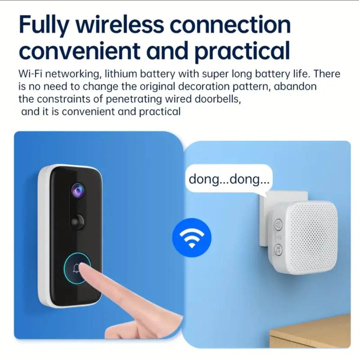 2K Wireless Doorbell Camera with HD Night Vision and Intercom - Estalios