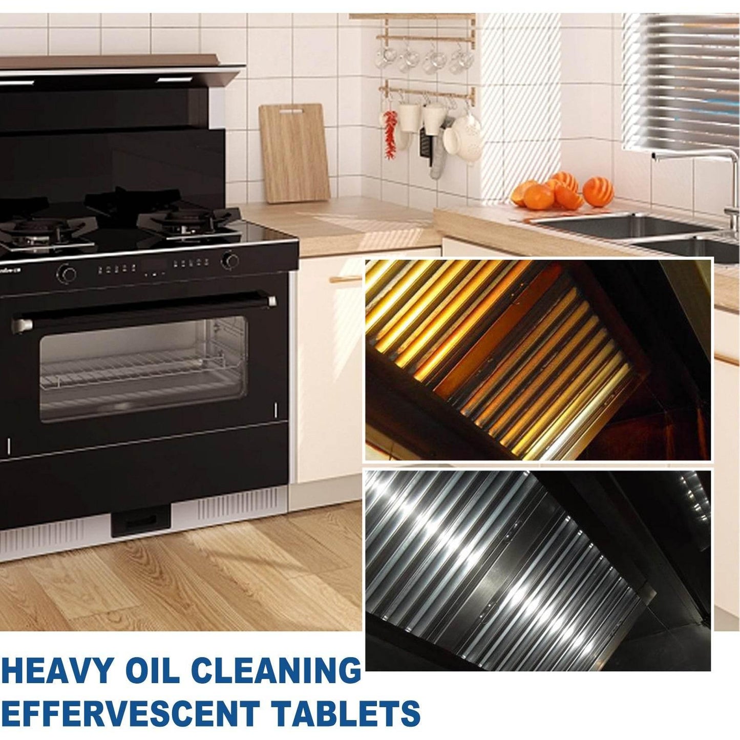 Kitchen Oil Stain Cleaning Tablets Heavy Oil Dirt Stain Cleaning Effervescent Tablets Kitchen Range Hood Cooktop - Estalios