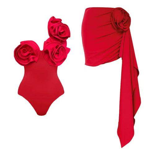 Floral Fire: Red Hot Swimsuit Set! Alright, here's a product description for the Floral Fire: Red Hot Swimsuit Set! - Estalios