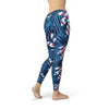 Blue Tropical Leaf Leggings for Ultimate Comfort and Style - Estalios