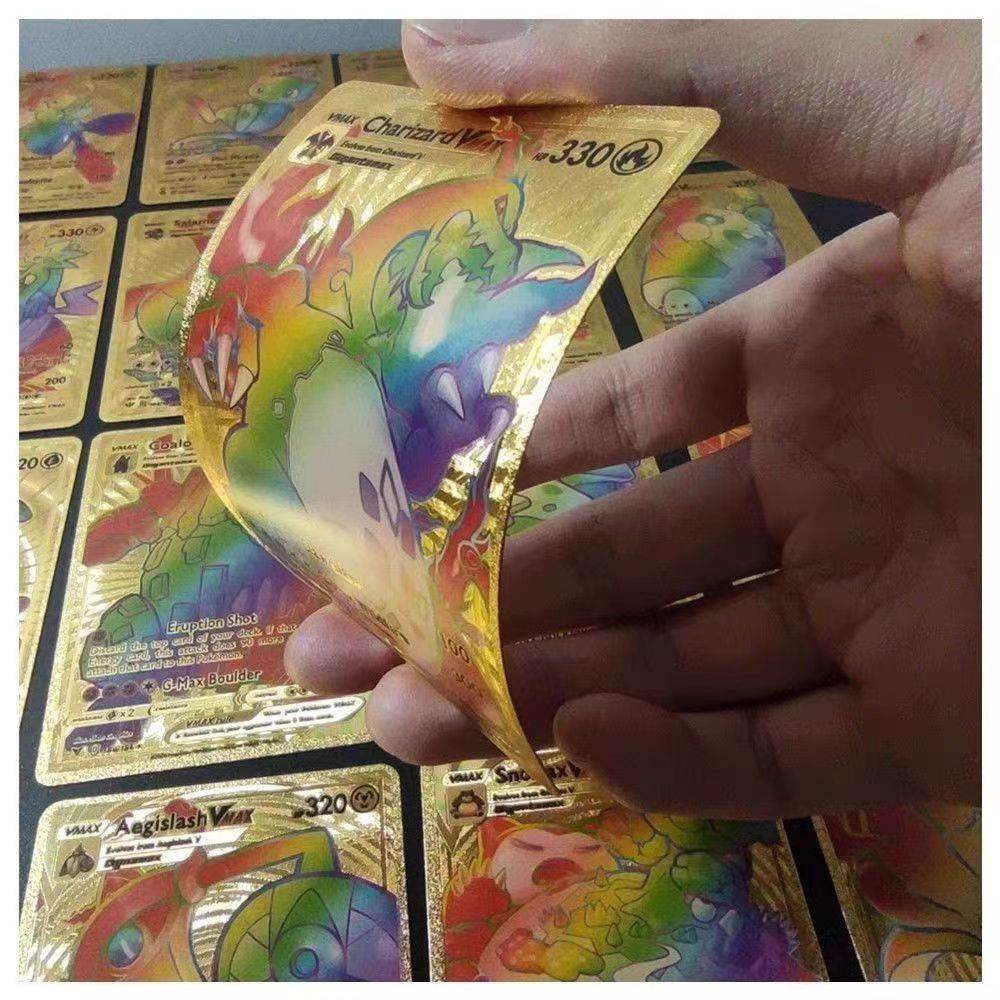Pokémon Gold Card Pikachu Spitfire Dragon VMAX PTCG Flash Card - Estalios