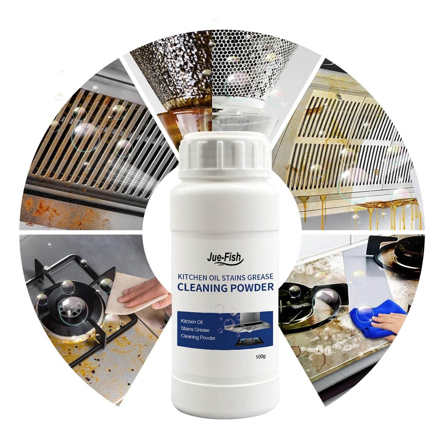 Oil Cleaning Powder, Kitchen Range Hood Stove Cleaning Powder - Estalios