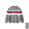 Chic Bold Striped Knit Zip-Up with Comfortable Cuffs - Estalios