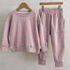 Cozy Mauve Matching Sweatshirt and Sweatpants Set for Kids - Estalios