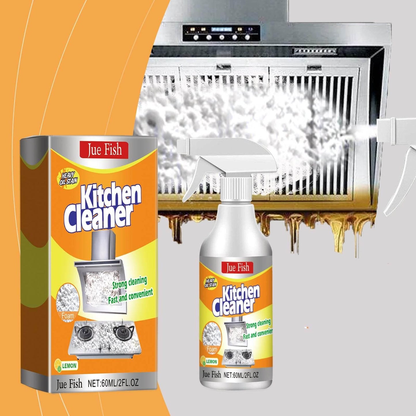 Kitchen Foam Cleaner for Household Kitchen Hood Oil Clean - Estalios