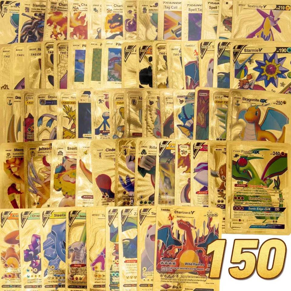 Pokémon Gold Card Pikachu Spitfire Dragon VMAX PTCG Flash Card - Estalios