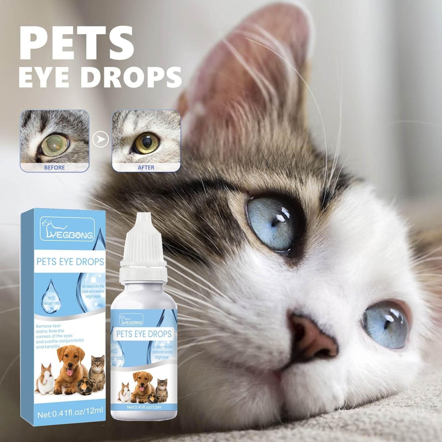 Pet Eye Drops For Cats And Dogs Eye Cleaning Care - Estalios