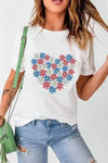 Floral Heart White Tee for Bold Everyday Style - Estalios