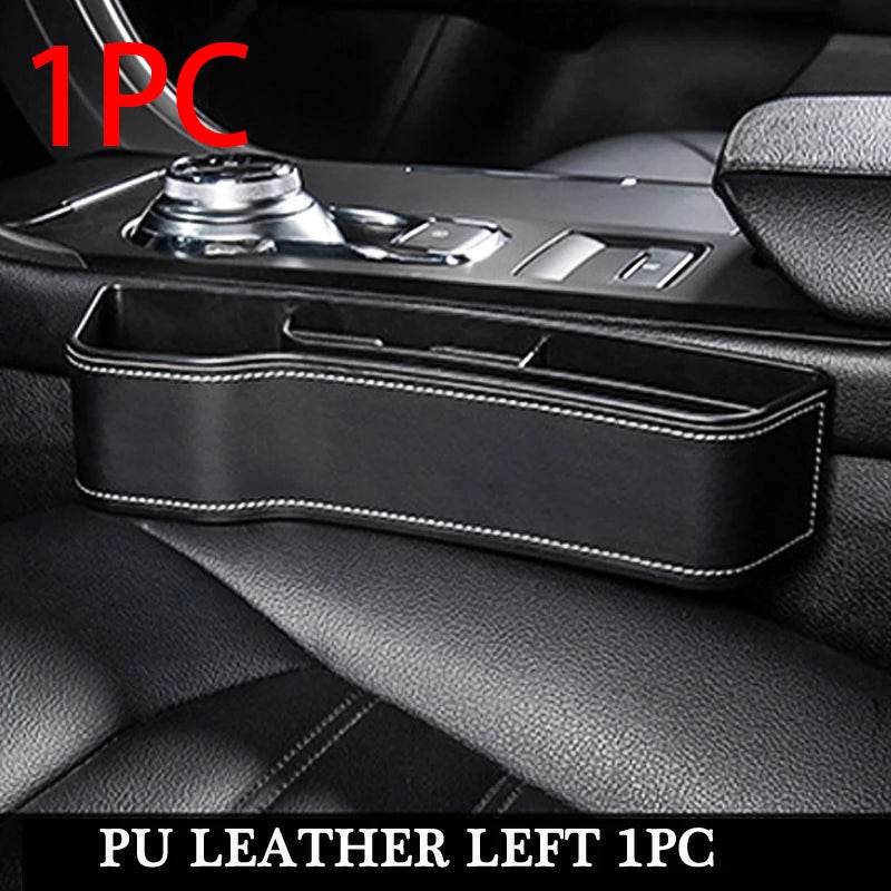 PU Leather Car Seat Gap Organizer with Cup Holder Tidy - Estalios