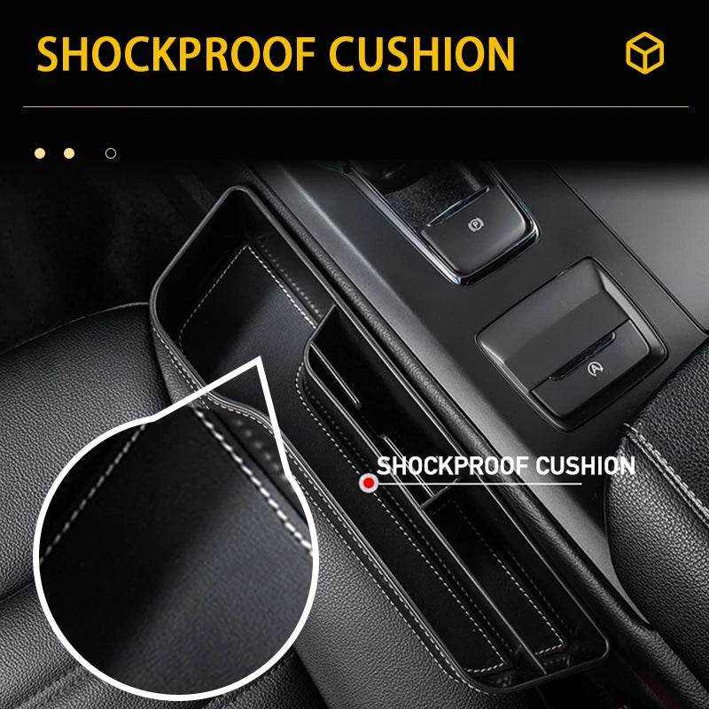 PU Leather Car Seat Gap Box Organizer with Cup Holder - Estalios