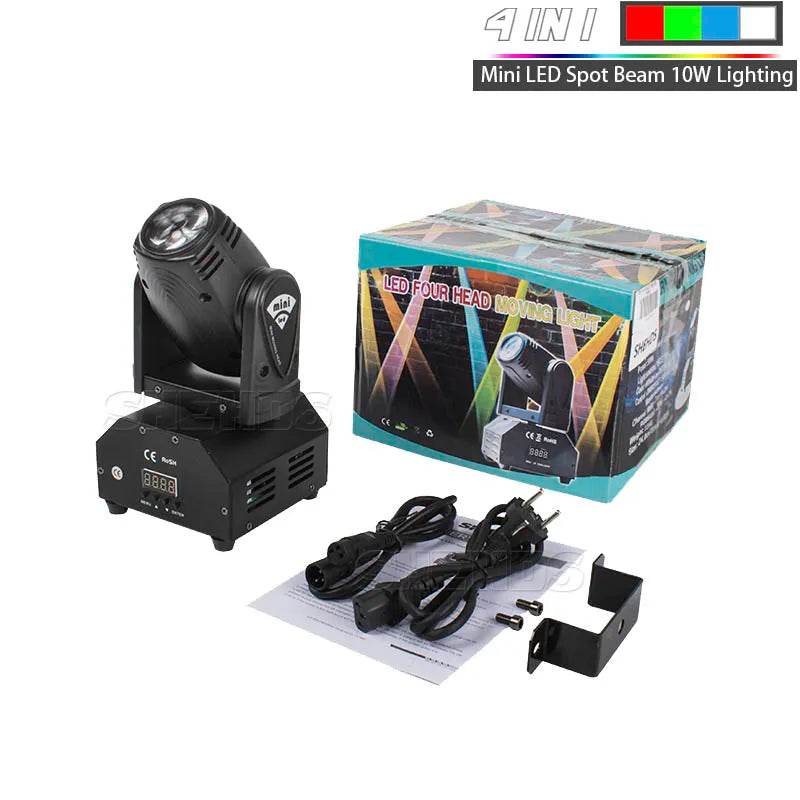 SHEHDS 10W Mini RGBW Moving Head Stage Lights for Events - Estalios