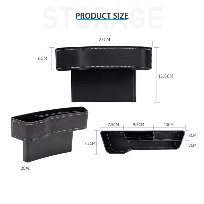 PU Leather Car Seat Gap Box Organizer with Cup Holder - Estalios
