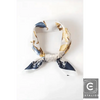 Light Blue Floral Printed Silky Square Scarf for Elegance - Estalios