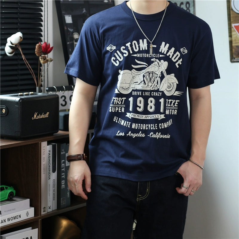 Vintage Short Sleeve Amekaji Casual Motorcycle T-Shirt
