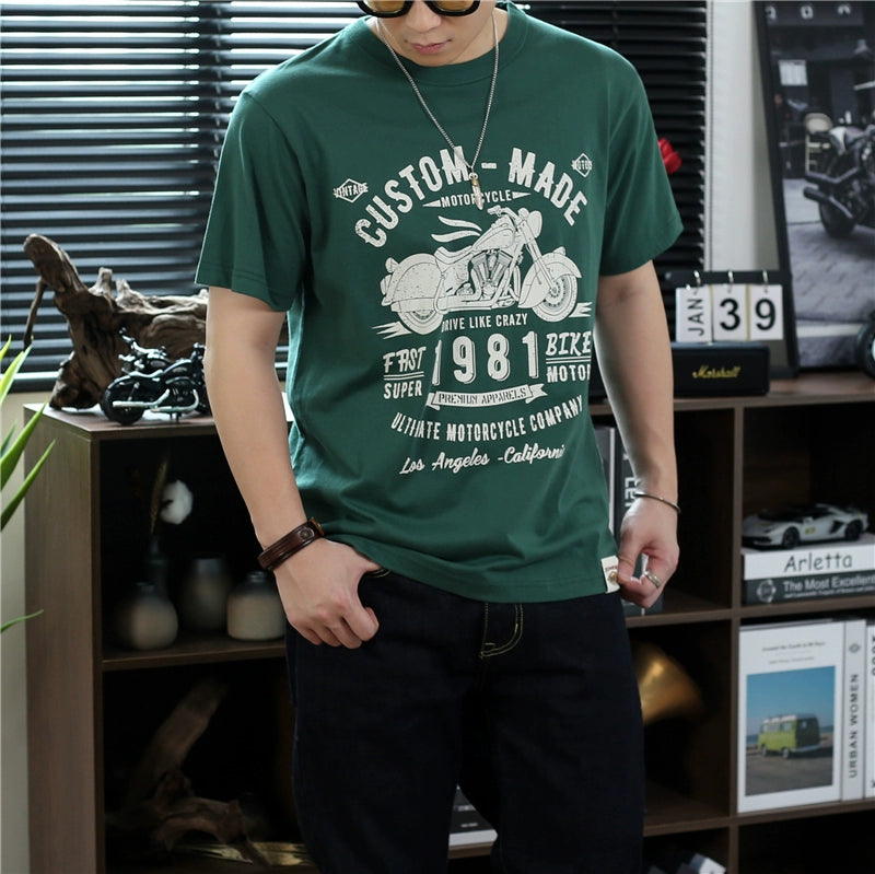 Vintage Short Sleeve Amekaji Casual Motorcycle T-Shirt