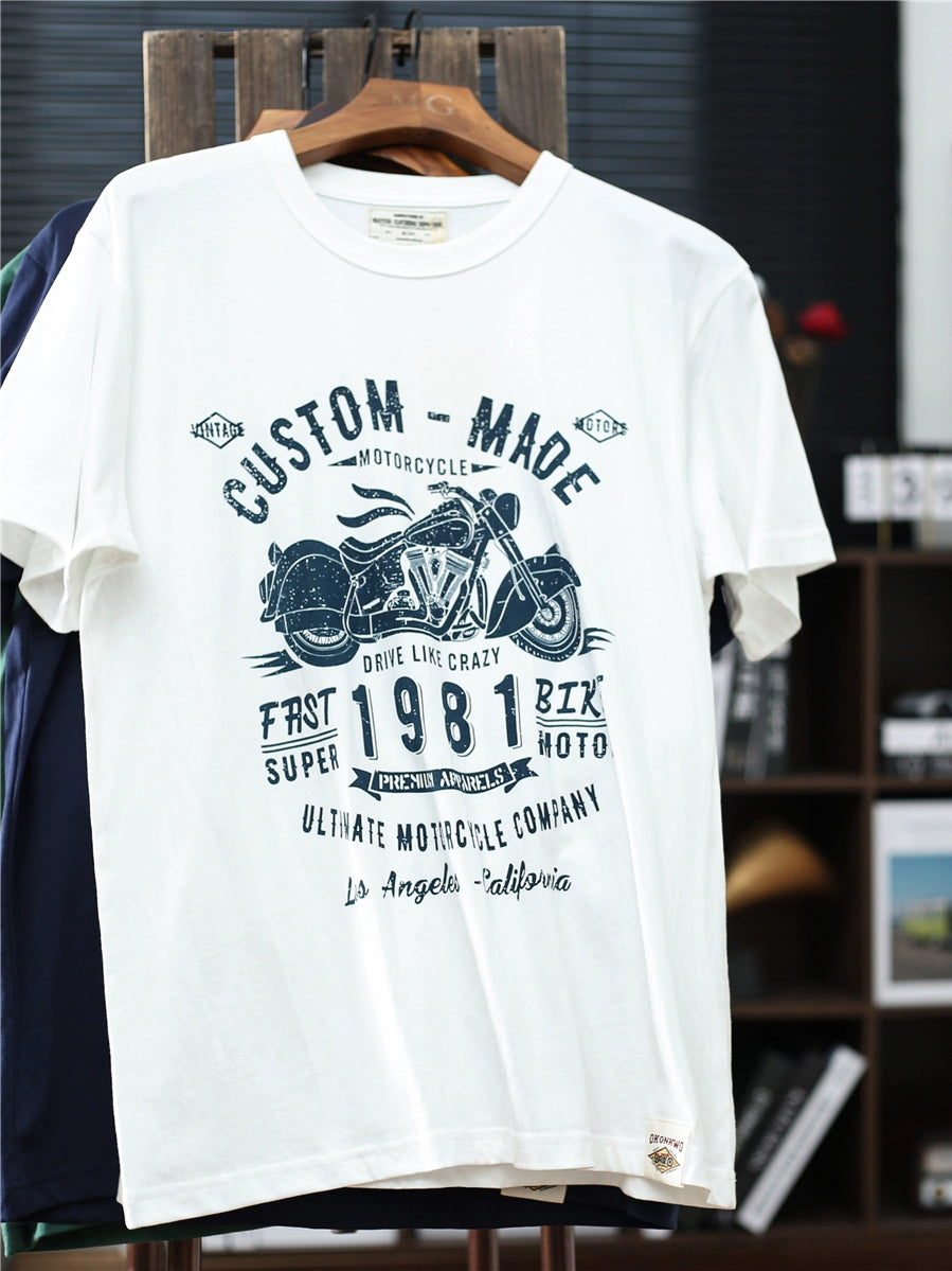 Vintage Short Sleeve Amekaji Casual Motorcycle T-Shirt