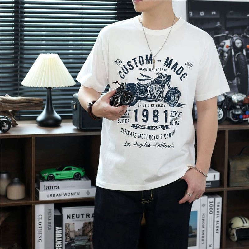 Vintage Short Sleeve Amekaji Casual Motorcycle T-Shirt