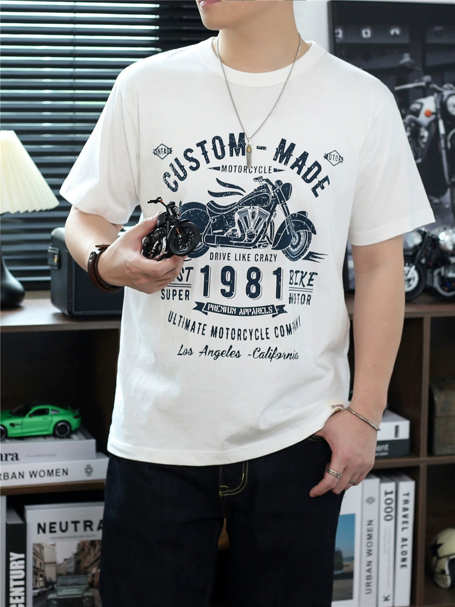Vintage Short Sleeve Amekaji Casual Motorcycle T-Shirt