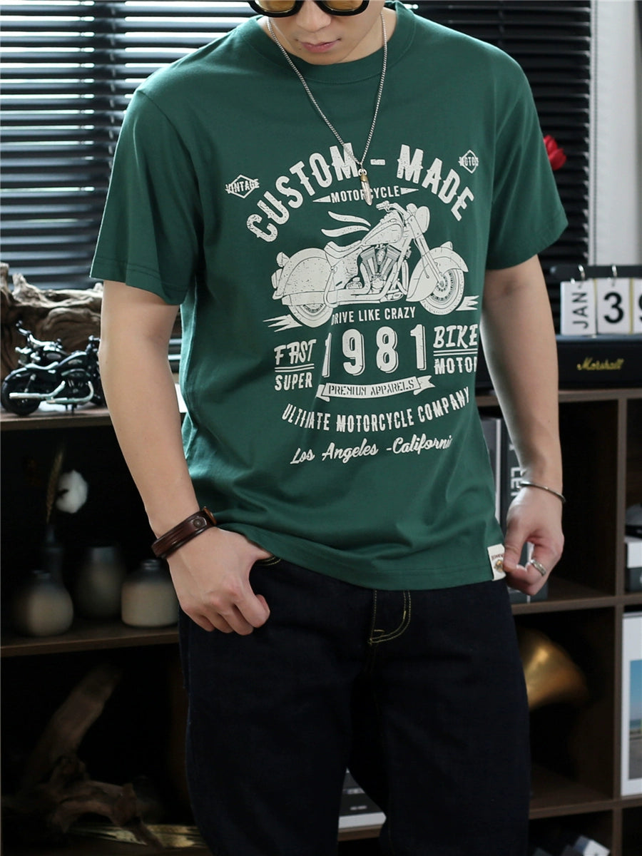 Vintage Short Sleeve Amekaji Casual Motorcycle T-Shirt