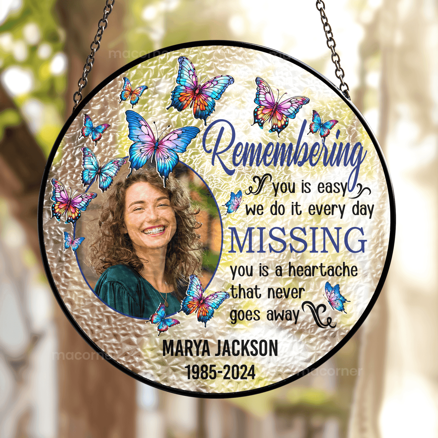 Remembering You - Personalized Stained Glass Suncatcher - Estalios