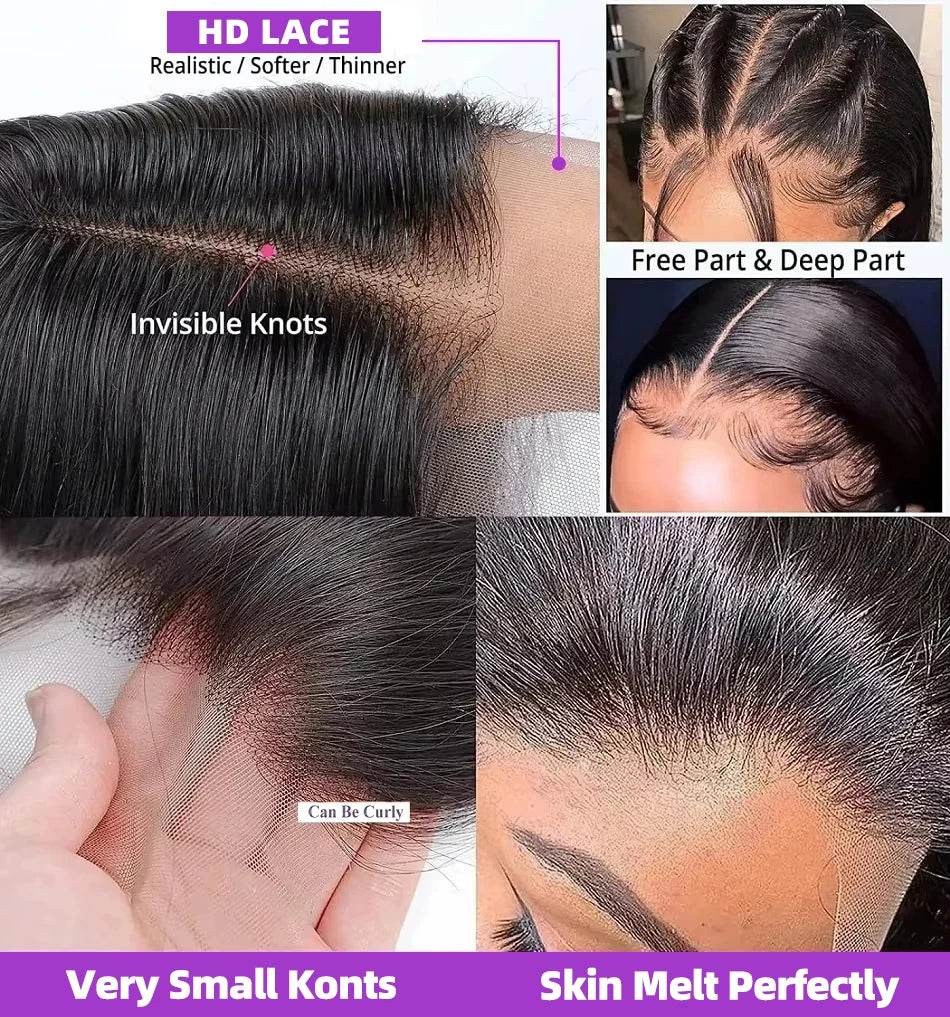 30 40 Inch Bone Straight 250 Density Lace Front Wig - Estalios