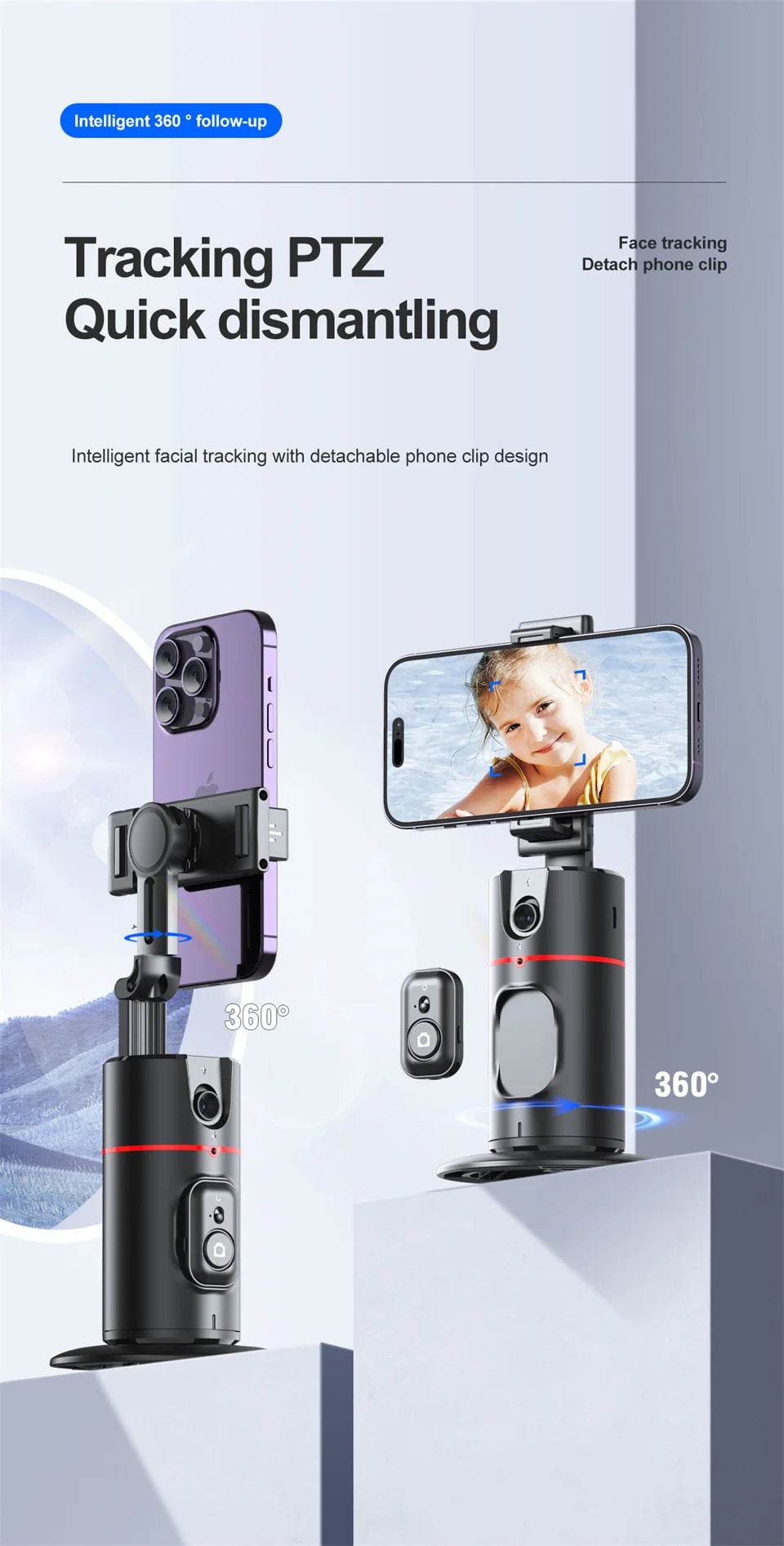 2025 New 360 Rotation Gimbal Stabilizer for Live Photography - Estalios