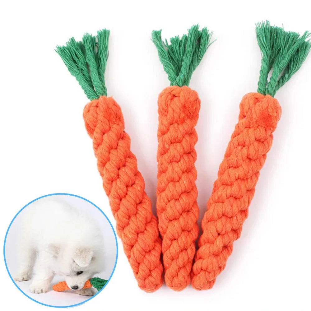 1Pcs Carrot Dog Chew Rope Toy for Teeth Cleaning - Estalios