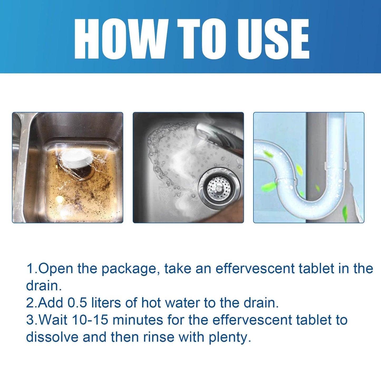 Dredging Agent Effervescent Tablets for Drain Cleaning - Estalios