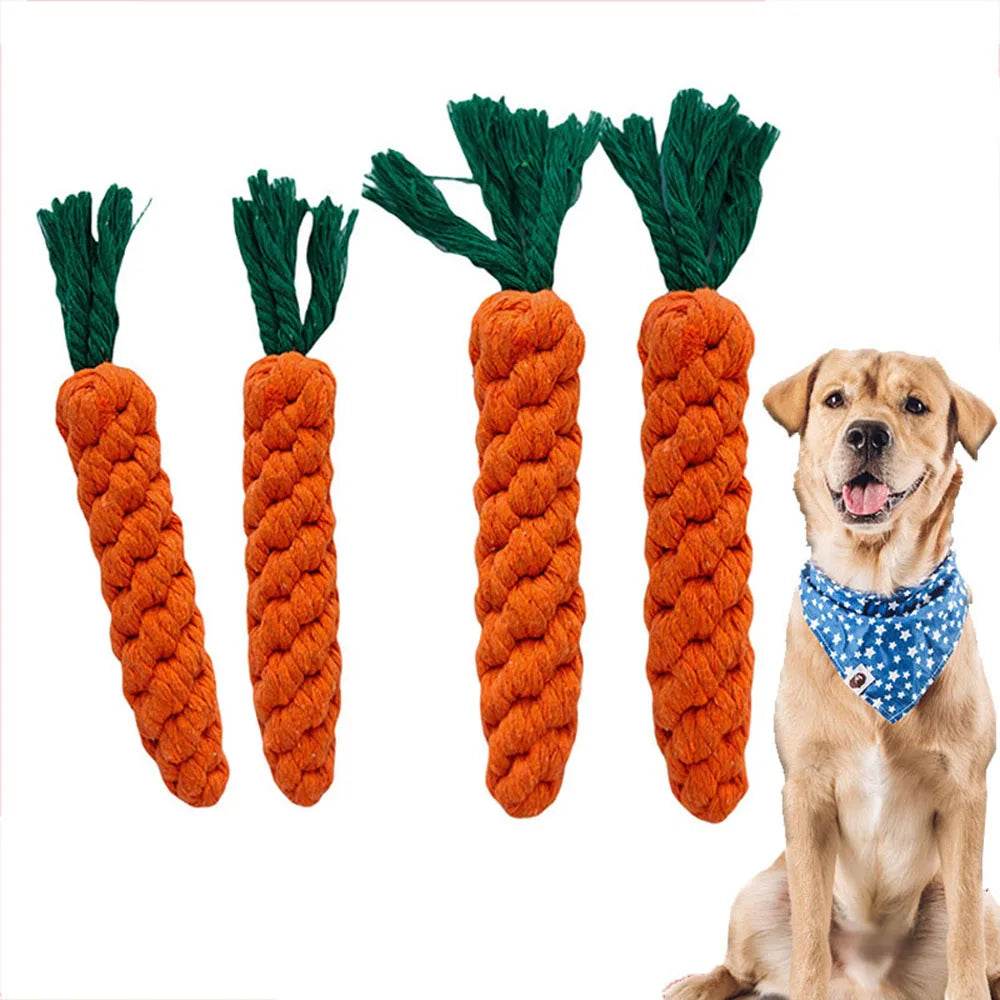 1Pcs Carrot Dog Chew Rope Toy for Teeth Cleaning - Estalios