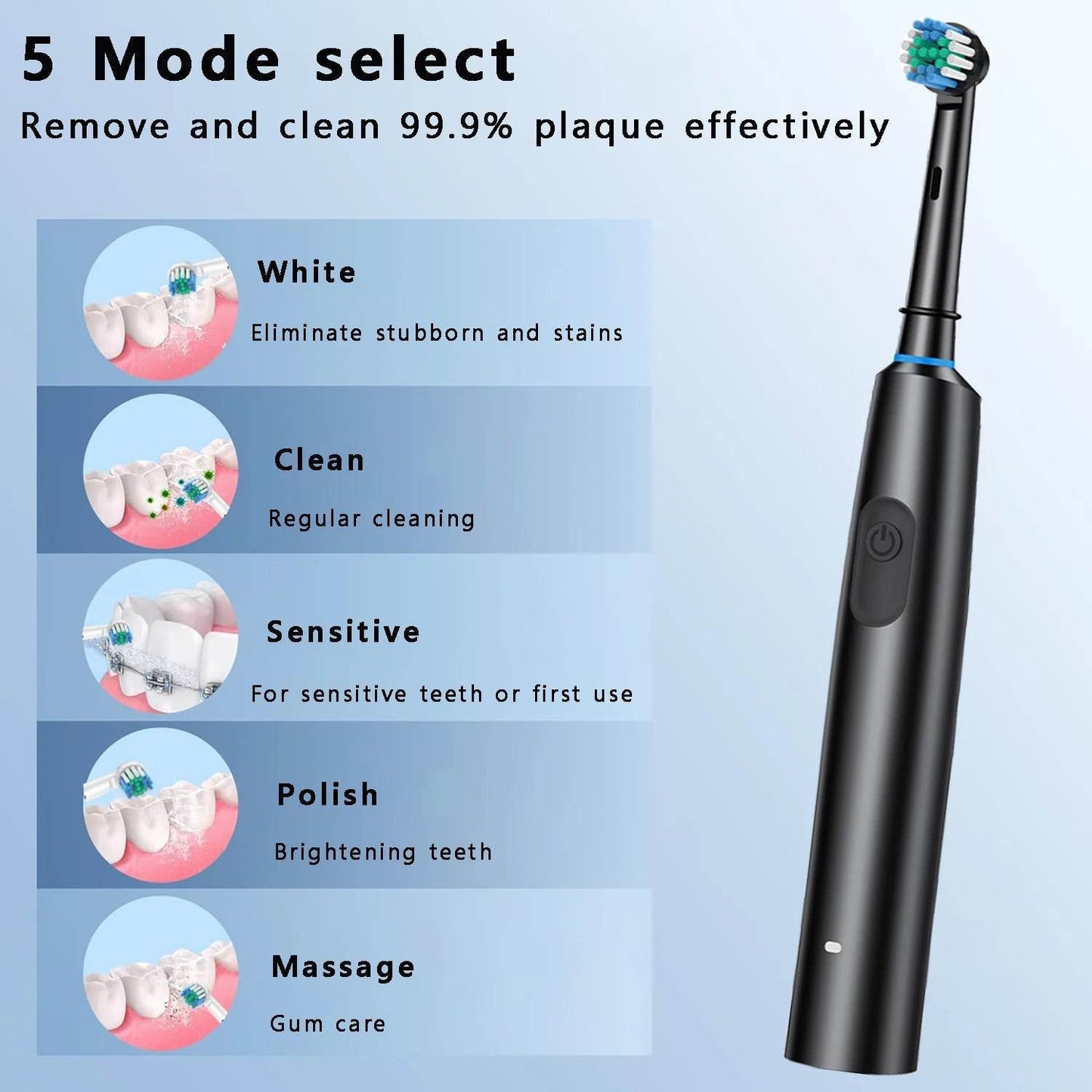 Electric Toothbrush Rotary Cleaning Teeth Brush Waterproof - Estalios