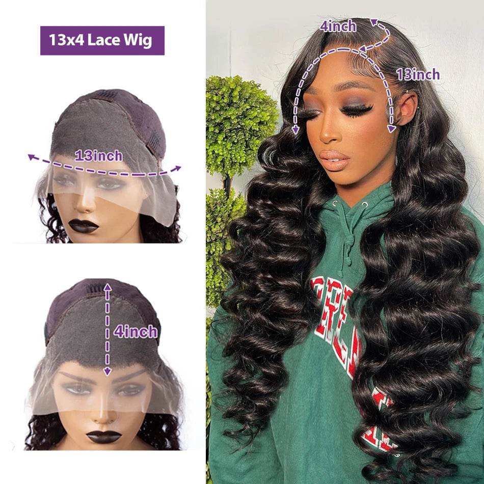 250 Density Loose Wave 13x6 HD Lace Front Wig 30 40 Inch - Estalios