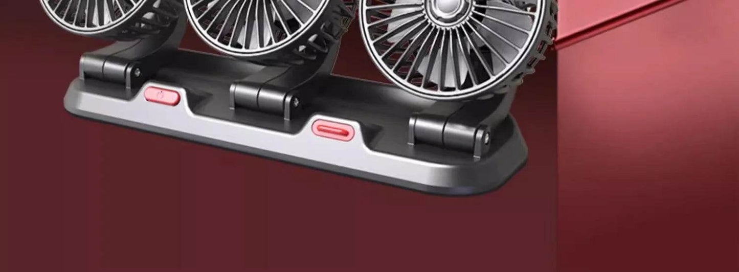 360° Adjustable Car Fan 3 Heads Electric USB 12V/24V - Estalios