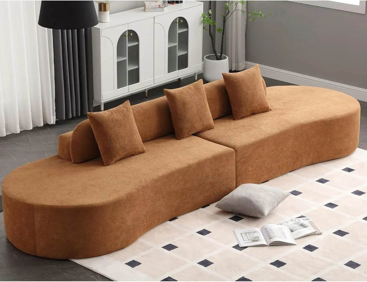 130.5'' Modern Cloud Sofa Couch with 3 Comfy Pillows - Estalios